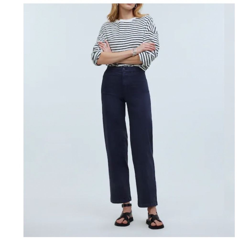 Madewell Wide Leg Pants in Navy